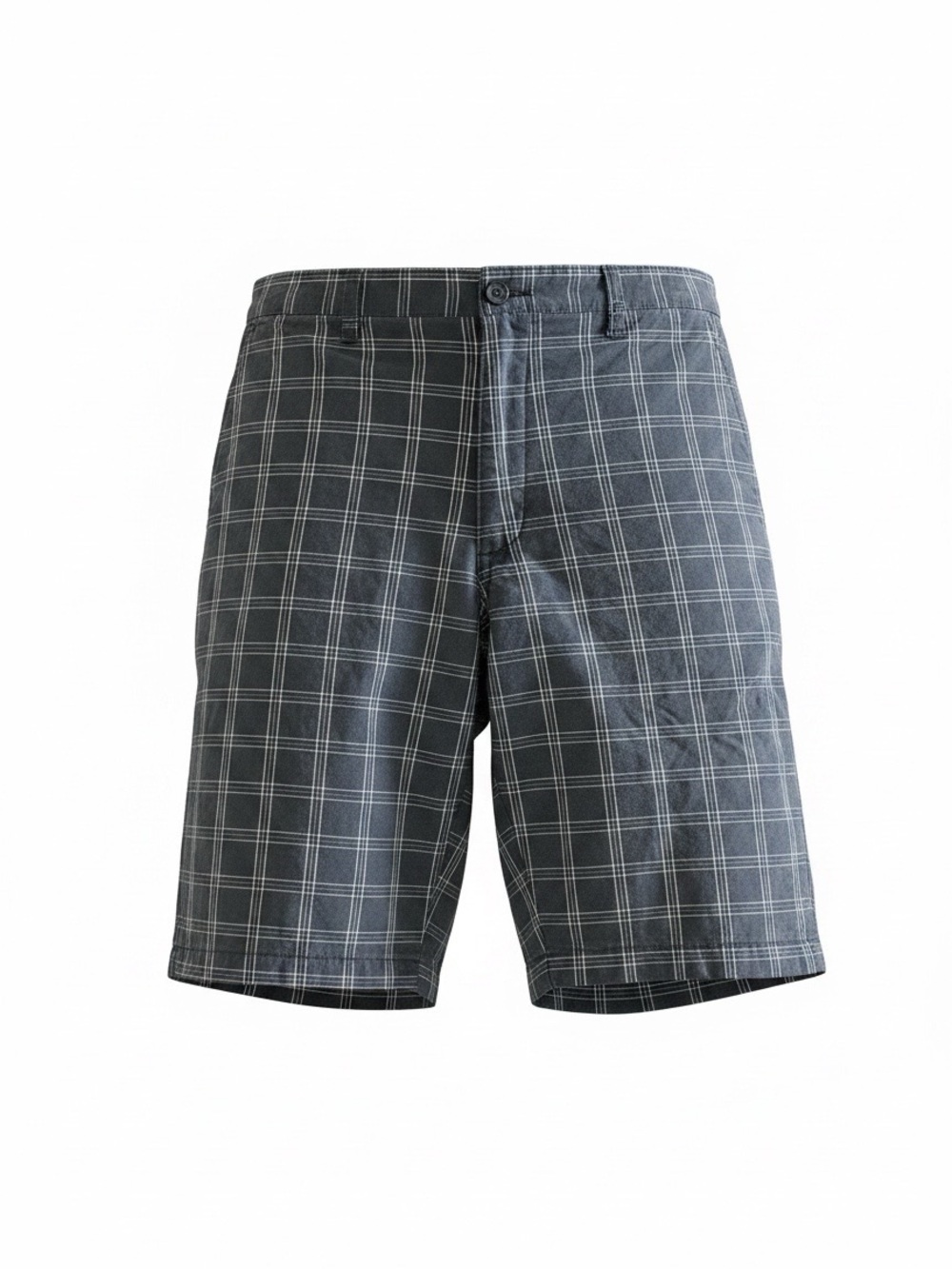 Axcess Men's Charcoal Gray Plaid Flat Front Shorts